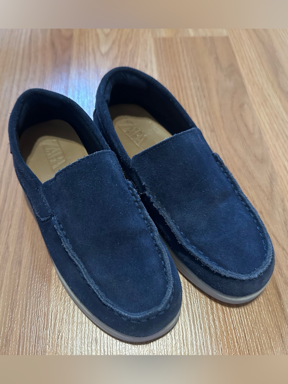 Zara Boy’s Dark Blue Suede Slip-On Loafers
